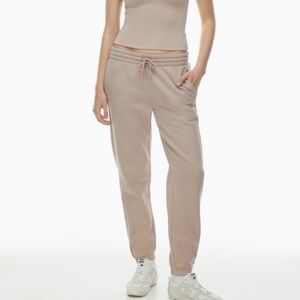 Aritzia TNA Cozy Fleece Boyfriend Fit Sweatpants Taupe